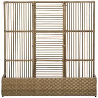 POLYRATTAN Hochbeet, Pflanzenkasten - Sandfarben, Metall (29/103/103cm) - Outsunny