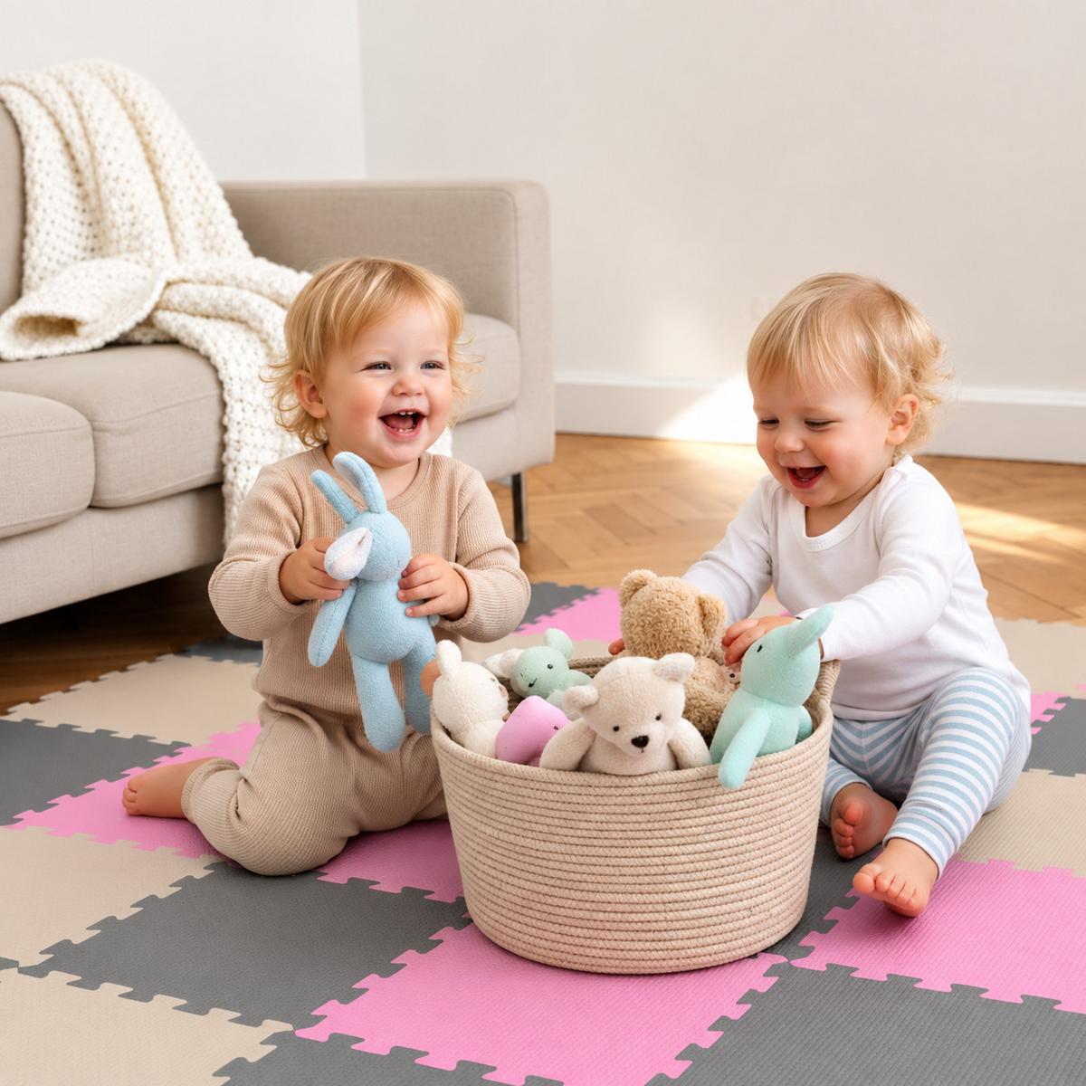SPIELMATTE ab Null - 270/90 cm Puzzlematte Grau - Multicolor, Kunststoff (30/30cm) - Littletom