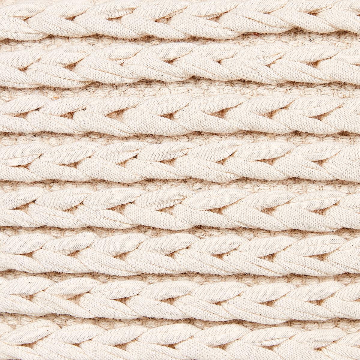 POUF Baumwolle Hellbeige Daman - Beige, Kunststoff (50/35/50cm) - Beliani