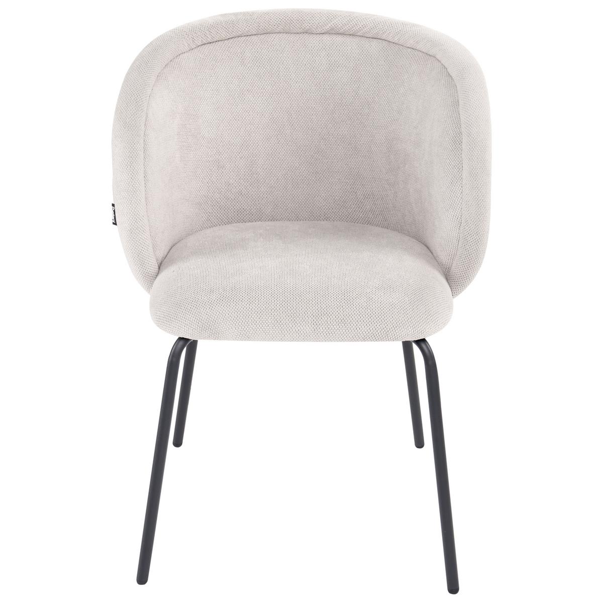 ESSZIMMERSTUHL 2er Set Stoff Cremeweiß Sarasota - Creme, Textil/Metall (60/79/60cm) - Beliani
