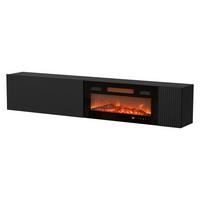 TV-LOWBOARD Capital 200 EF mit Kamin - Schwarz, Holzwerkstoff (200/38/30cm) - MIRJAN24