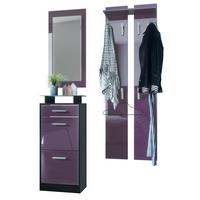 GARDEROBE Loret Front in Brombeer Hochglanz - Brombeere, Holzwerkstoff (140/200/23cm) - Vladon
