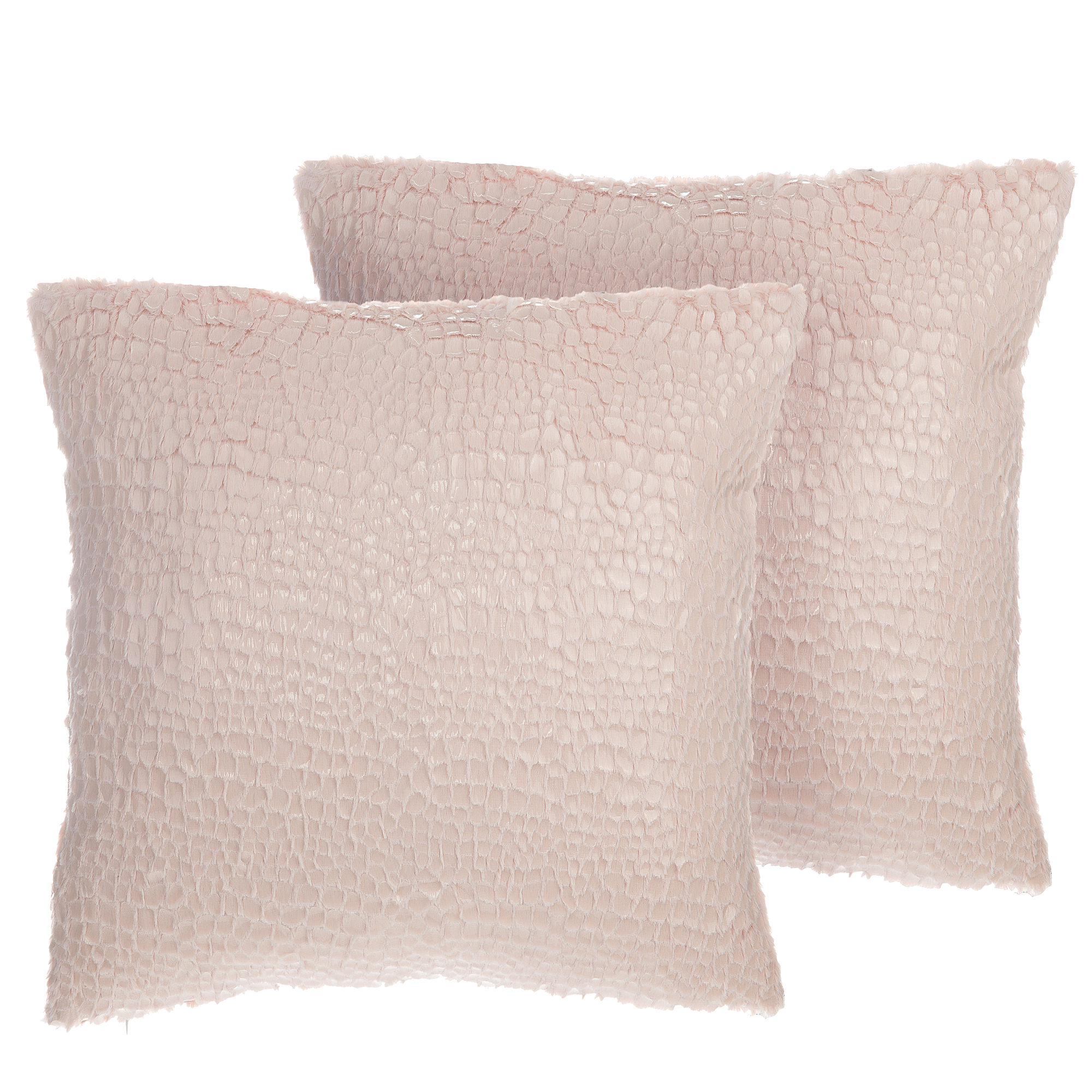 DEKOKISSEN 2er-Set Rosa 45/45 cm Peony - Pink, Textil (45/45cm) - Beliani