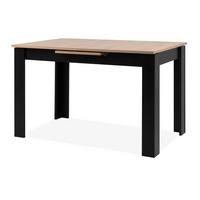 ESSTISCH Eiche Artisan, schwarz 125 - 165 cm, Küchentisch ausziehbar - Schwarz/Eiche Artisan, Holzwerkstoff (125/80/75cm) - Furn.Design