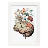 POSTER Anatomie Gehirn A3 Weißer Rahmen - Weiß, Papier (29.7/5/42cm) - Nacnic