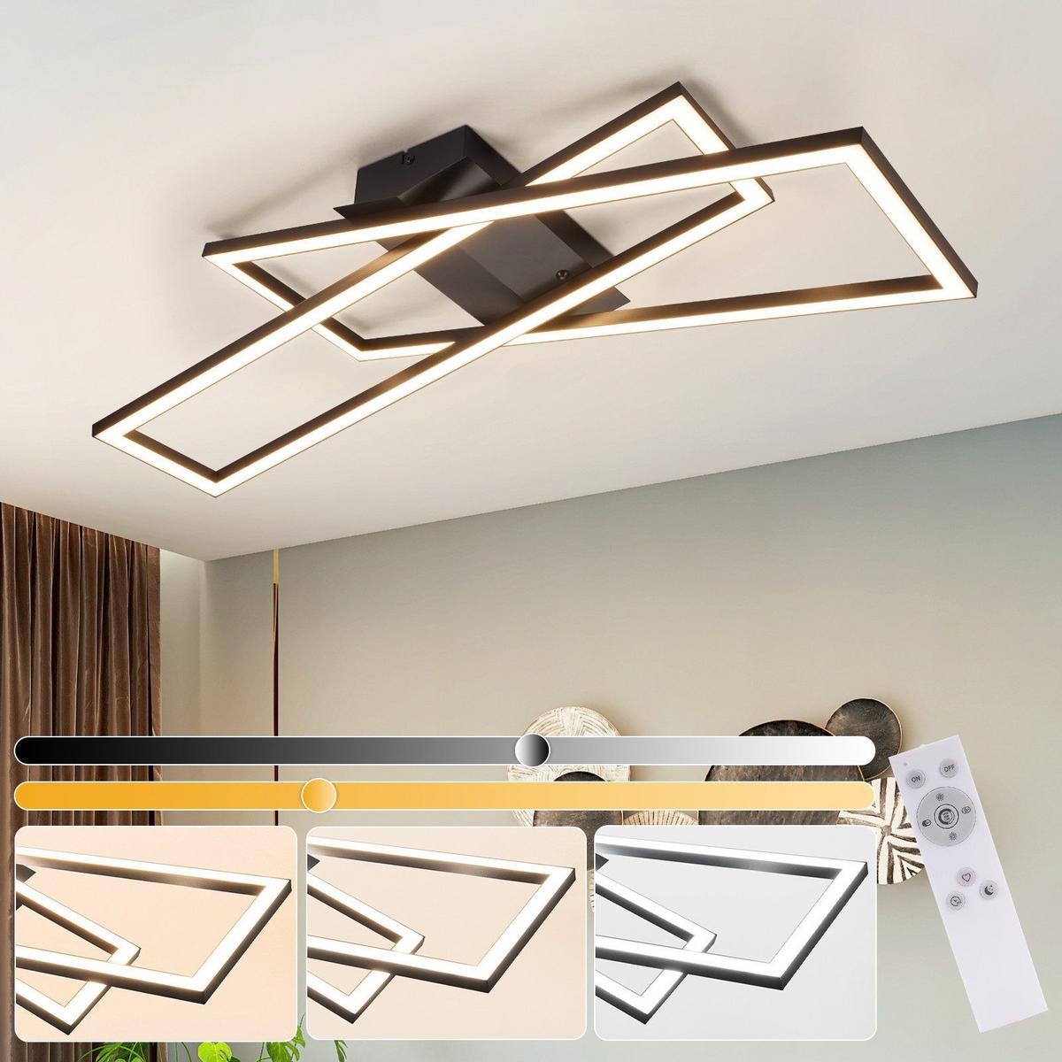 LED-DECKENLEUCHTE Lowry 22/67/13.5cm - Schwarz, Metall (67/22/13.5cm) - Nettlife