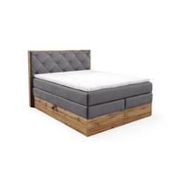 BOXSPRINGBETT Navel - Dunkelgrau, Holzwerkstoff/Textil (200/200cm) - Fun Möbel
