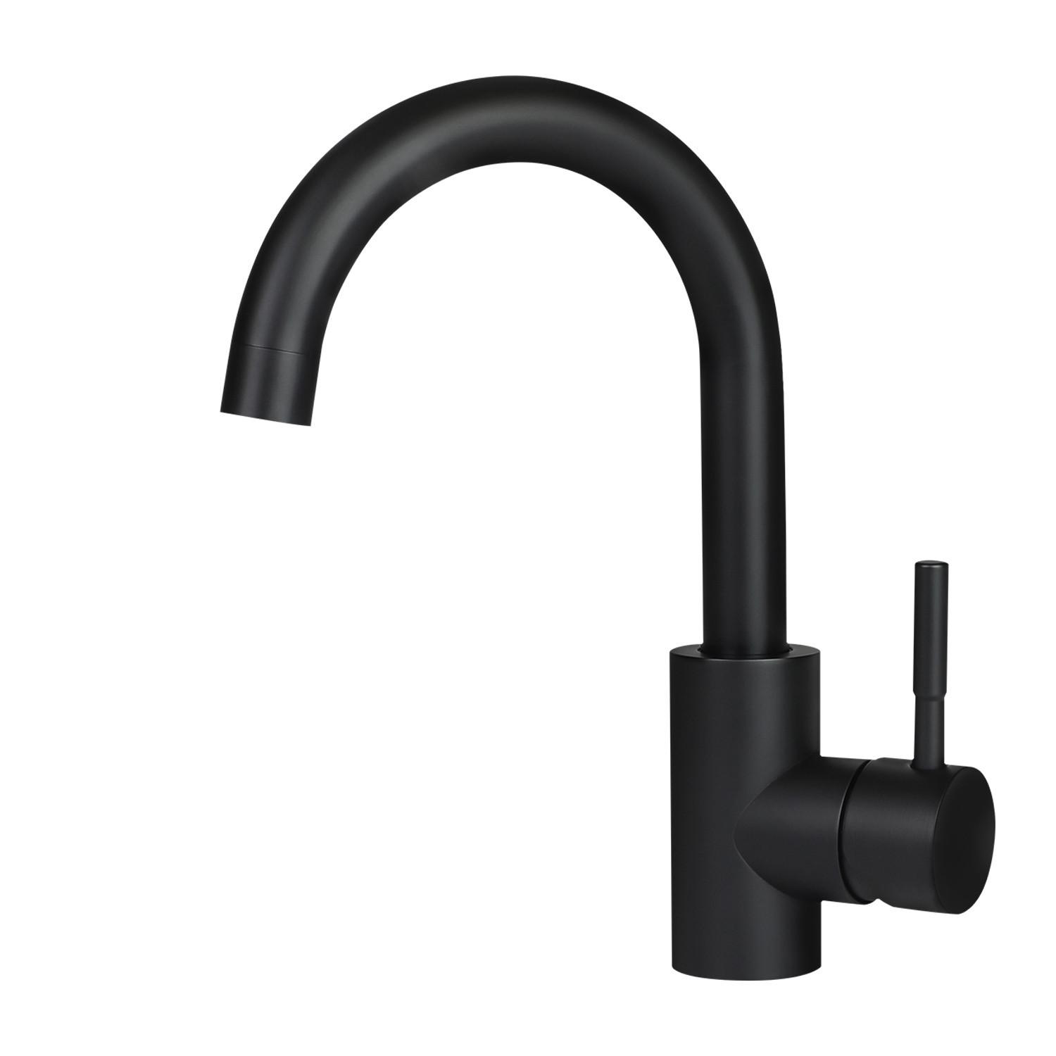 WASCHTISCHARMATUR SARAH 24/6/24 cm - Schwarz, Metall (6/24/24cm) - Nettlife
