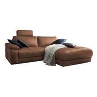 ECKSOFA MOTORISCHER RELAXFUNKTION LOLA Braun Leder Relaxfunktion - Schwarz/Braun, Leder (233/178cm) - KAWOLA