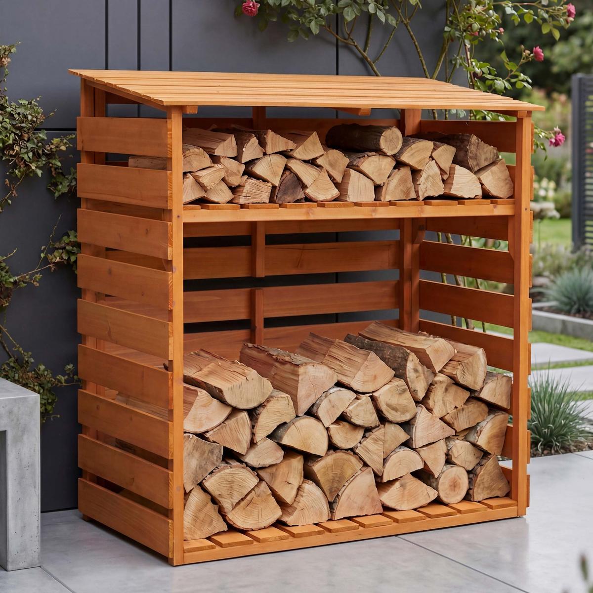 BRENNHOLZLAGER Beige - Beige, Holz (122/121/61cm) - MCW