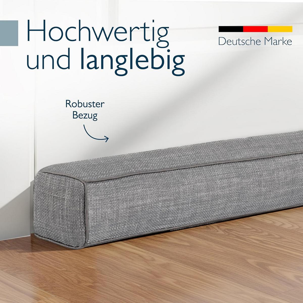 ZUGLUFTSTOPPER Levante OM 6,5x100cm Grau - Grau, Textil (6/100cm) - Beautissu 