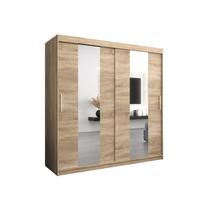 SCHWEBETÜRENSCHRANK 200/200/62 2-türig - Silberfarben/Sonoma Eiche, Holz/Kunststoff (200/200/62cm) - MÖBEL KRYSPOL