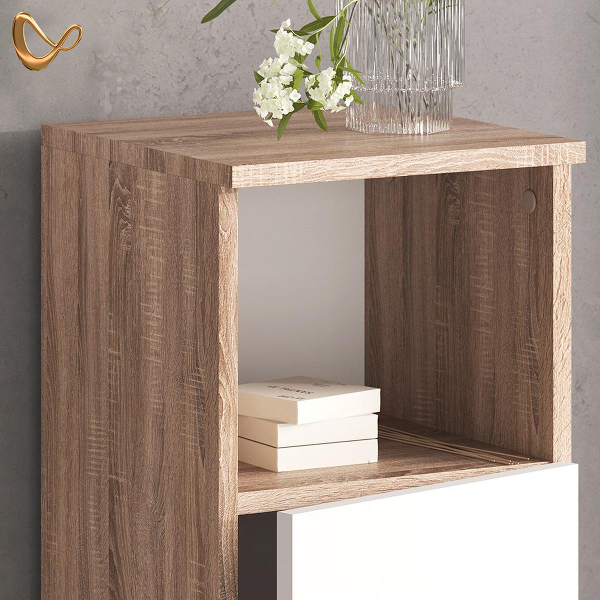BADMÖBEL-SET Fucino Sonoma 3 Teile, mit Midischrank - Sonoma Eiche, Holzwerkstoff (60/54/32cm) - Livinity®