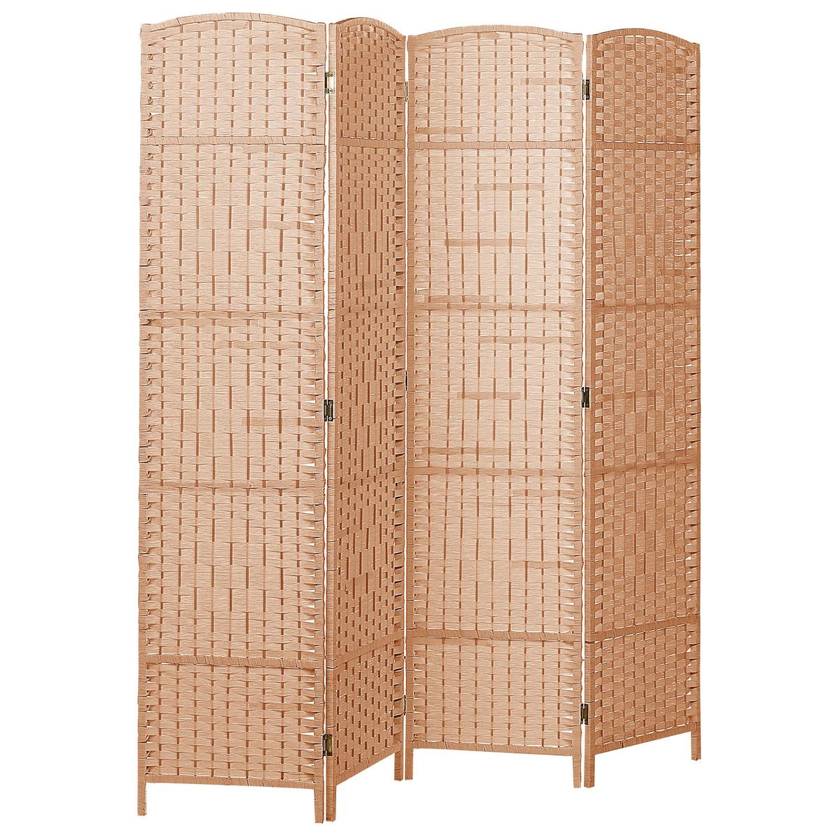 RAUMTEILER 4-teilig Naturfarben 163/170 cm Lappago - Naturfarben, Papier (163/170/2cm) - Beliani