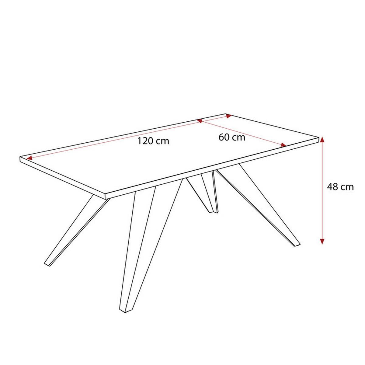 COUCHTISCH AIRA 120/60/48 cm Rechteckig, Schwarz/Artisan-Eiche - Schwarz/Eiche Artisan, Metall (60/120/48cm) - Idohome
