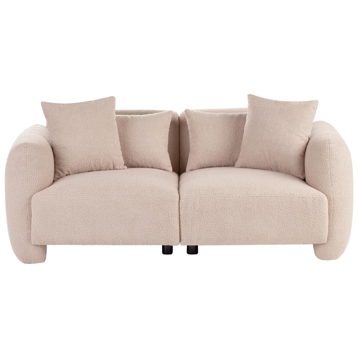 3-SITZER-SOFA Bouclé Beige Ekenes - Beige, Textil (182/72/90cm) - Beliani