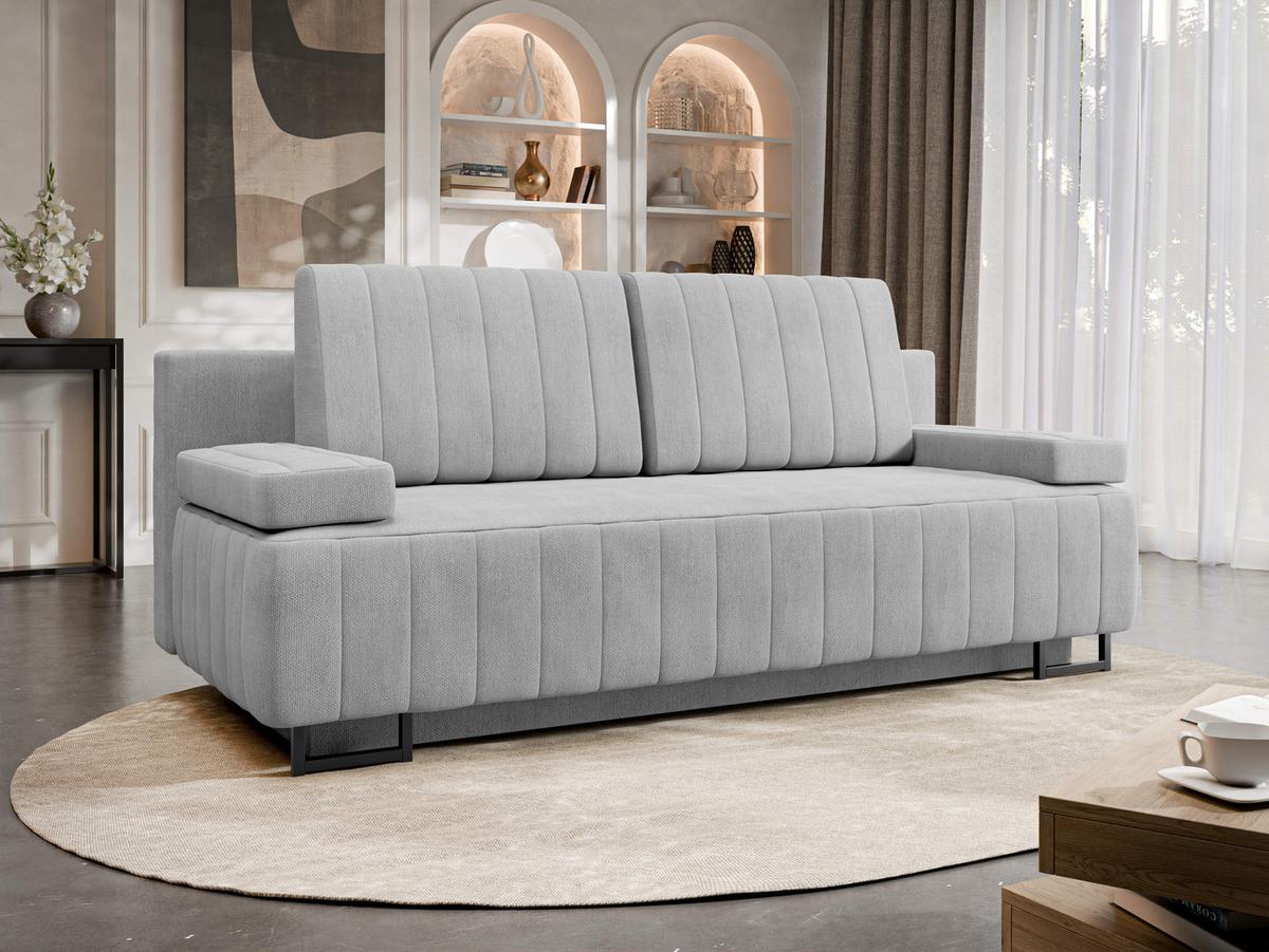 SCHLAFSOFA Laguna - Hellgrau/Schwarz, Holz/Textil (200/90/90cm) - MIRJAN24