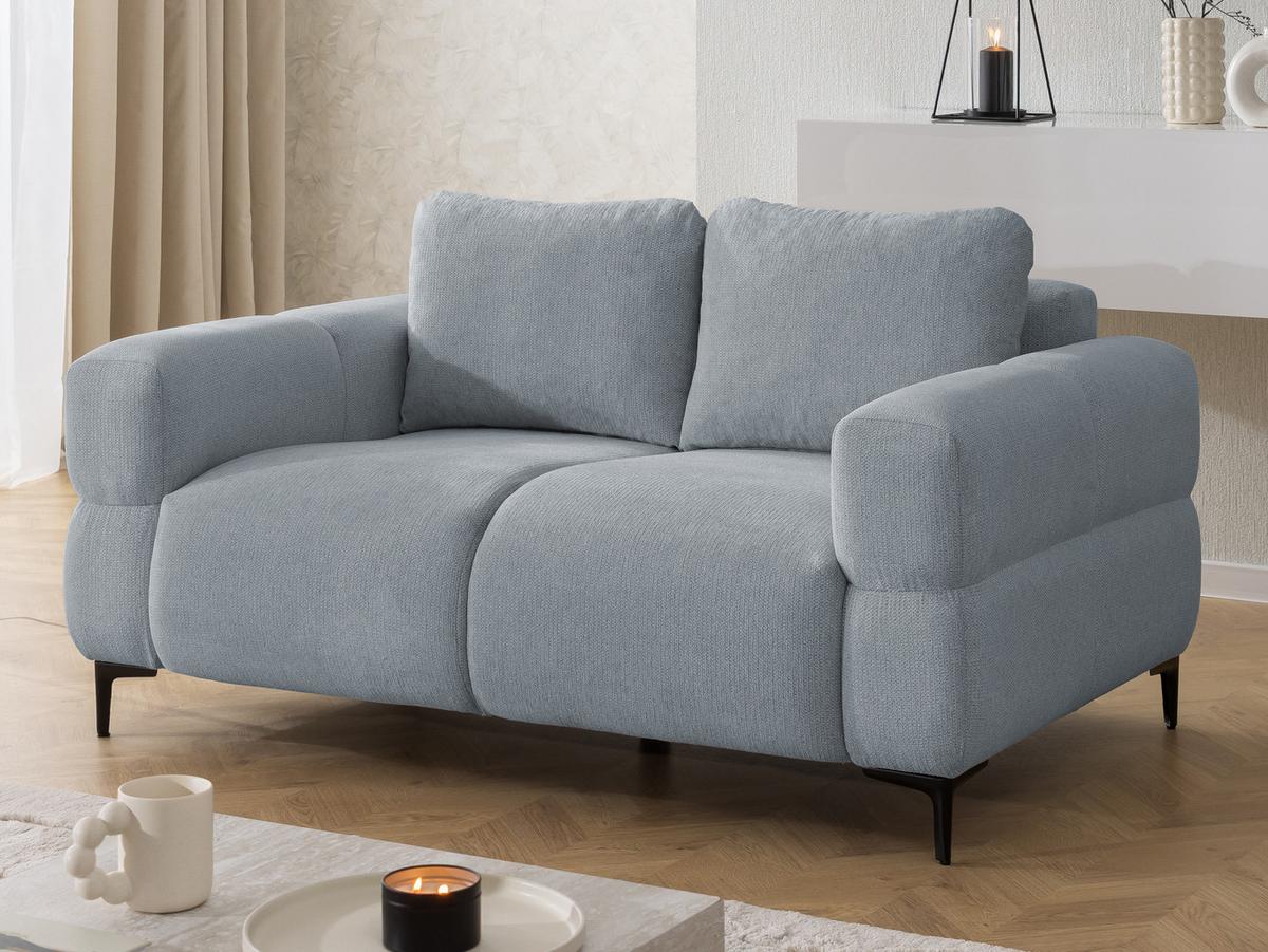 2-SITZER-SOFA Cardea in Bubble-Optik aus weichem Grau Strukturstoff mit hohem Sitzkomfort - Schwarz/Grau, Holz/Textil (154/80/97cm) - S-Style Möbel