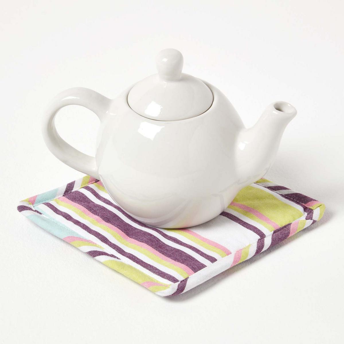 TOPFLAPPEN Osaka 20/20 cm, Baumwolle wattiert - Lila, Textil (20/20cm) - Homescapes
