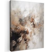 LEINWANDBILD Farbe - Abstrakt - Beige - Kunst Wandbild Wohnzimmer 60x80 cm - Greige, Textil (60/80cm) - MuchoWow