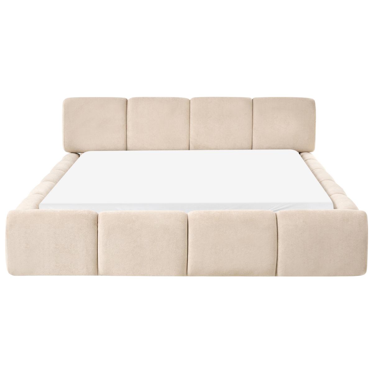 BETT mit Lattenrost 160/200 cm Stoff Taupe Orville - Taupe, Textil (160/200cm) - Beliani