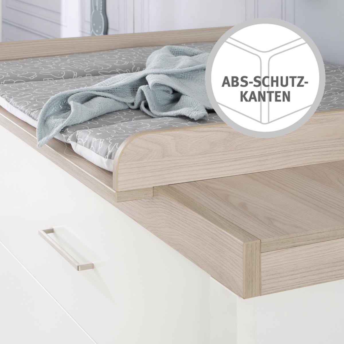 WICKELKOMMODE Lucy - Weiß, Holzwerkstoff/Metall (120/98/75cm) - Roba