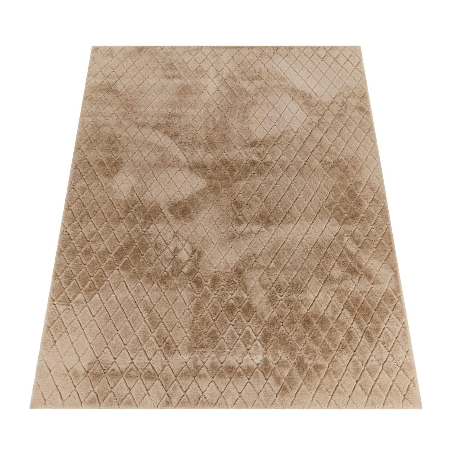 HOCHFLORTEPPICH, mit Struktur, Florhöhe 22 mm, Beige, 120 x 160 cm - Beige, Textil (120/160cm) - KADIMA DESIGN