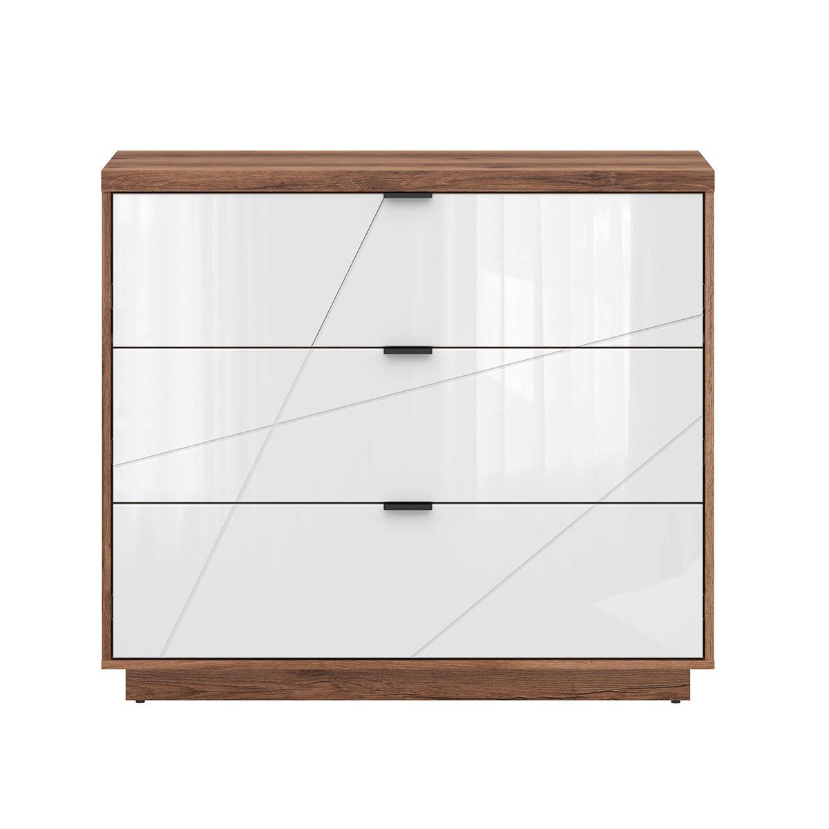 KOMMODE Sven Weiß und Holz - Weiß, Holzwerkstoff (106/93/42cm) - Petits-meubles