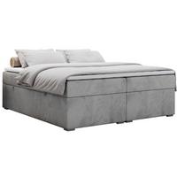 BOXBETT BESS 180/200 Hellgrau Velvet - H3 - Hellgrau, Holz/Textil (180/200cm) - MKS
