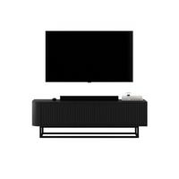 TV-LOWBOARD Aurora Schwarz matt 140 cm mit Metallrahmen - Goldfarben/Schwarz, Holzwerkstoff/Metall (140/44/35cm) - Meble Lindner