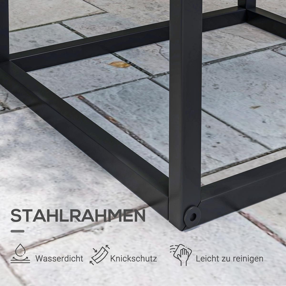 BLUMENSTÄNDER 2er Set Stahl Schwarz - Schwarz, Metall (31/31/65cm) - Outsunny