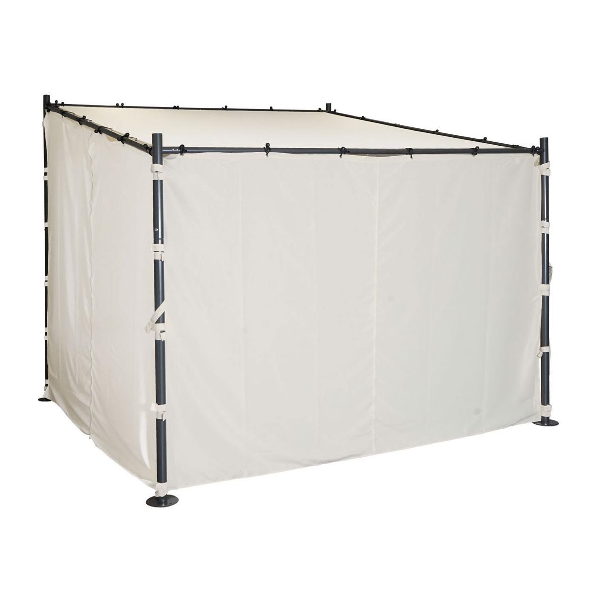 SEITENWAND PERGOLA Cremeweiß - Weiß, Textil (293/275/293cm) - MCW