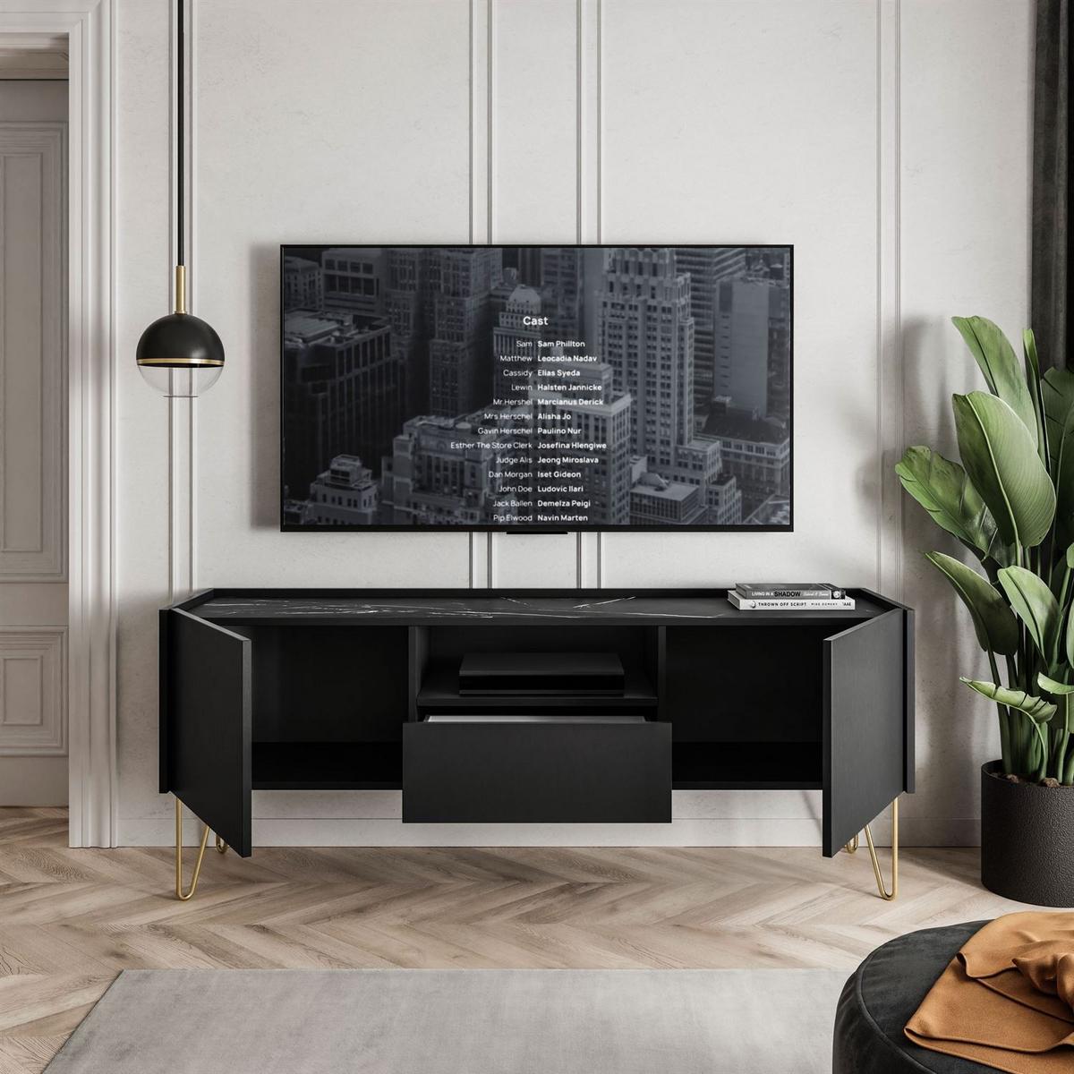 TV Element EUPHORIA RTV144 - Schwarz, Holzwerkstoff (144/55/37cm) - Lookway