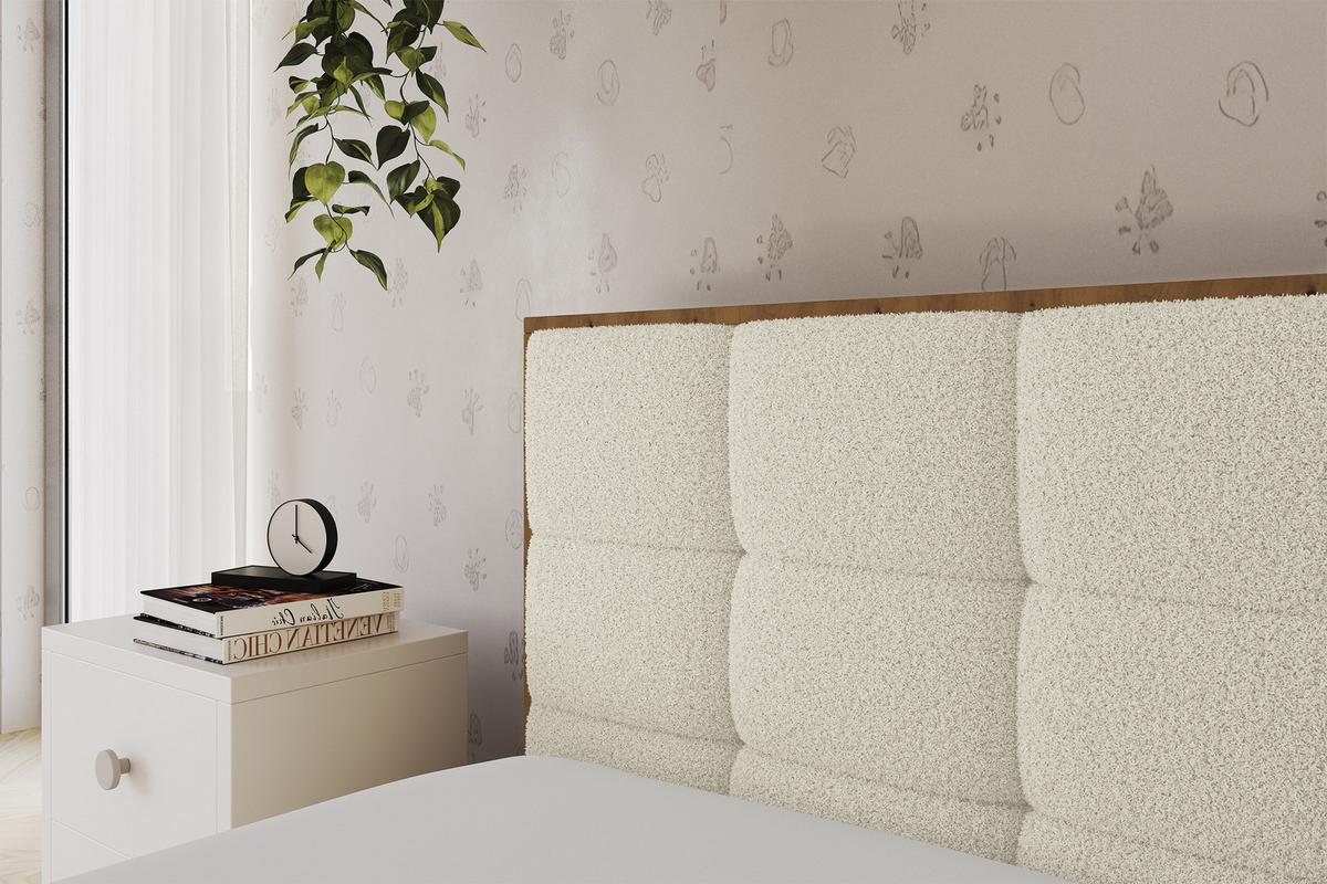 EINZELLBETT Jugendbett mit Bettkasten, Rechts - SOVY 90x200 Beige - Perlmutt, Holzwerkstoff/Textil (90/200cm) - ALTDECOR