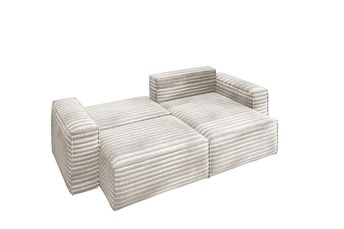 ECKSOFA Schlafsofa Madlen - Weiß, Holzwerkstoff/Textil (248/140cm) - Fun Möbel