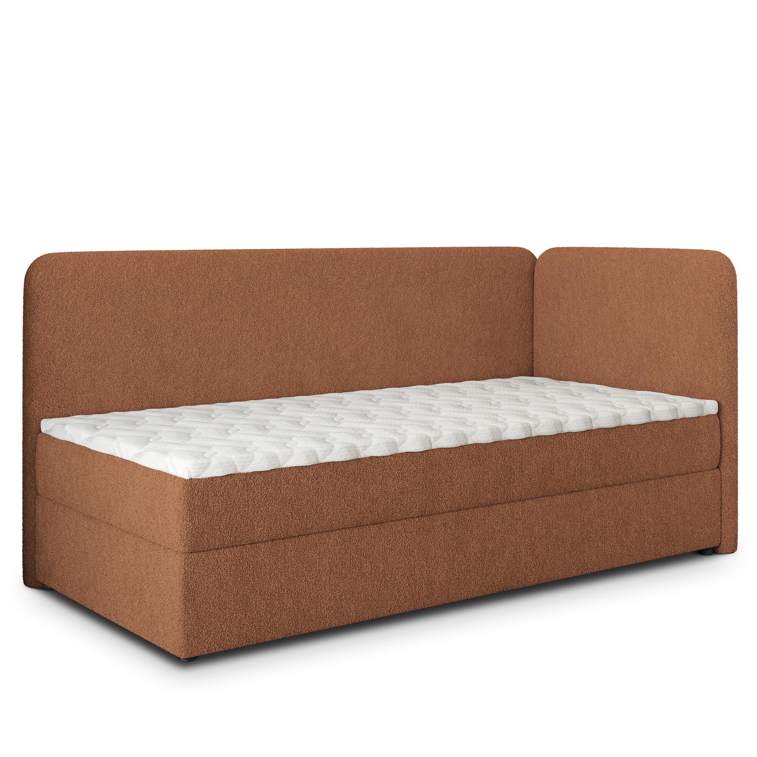 BOXBETT GINA 90x200 cm mit Matratze und Topper, H2+H3 - Kupferfarben - Kupferfarben, Holz (90/200cm) - MASSENO