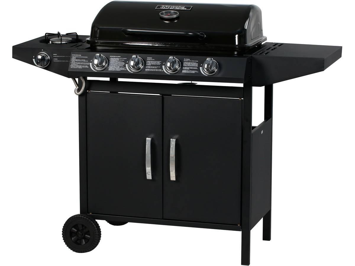GASGRILL festa 5 Schwarz - Grau, Metall (51.5/95/120cm) - Habitat Garten
