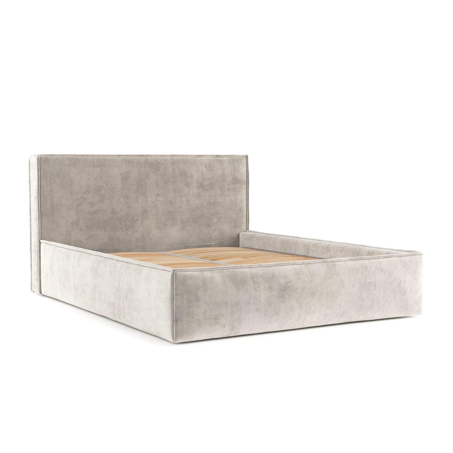 POLSTERBETT Sato mit Stauraum 140/200 cm Hellbeige im Terra NW Stoff - Beige/Schwarz, Holz/Holzwerkstoff (140/200cm) - AltaBeds