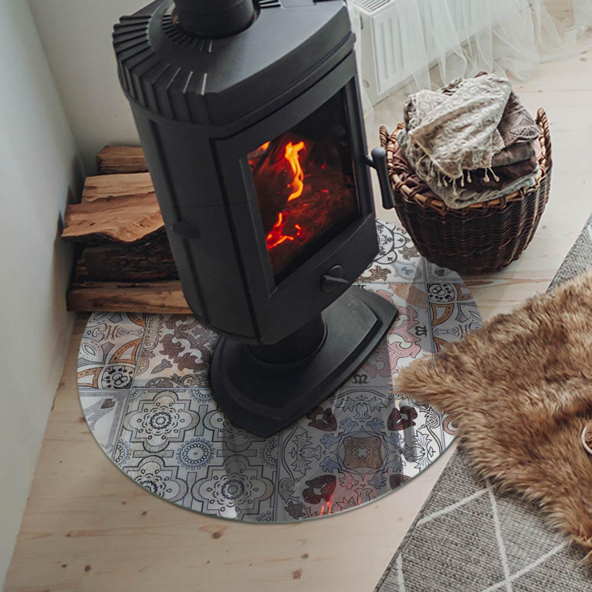 GLASPLATTE für Kamin Ø 70 cm - Grau, Glas (70/70/0.4cm) - TULUP