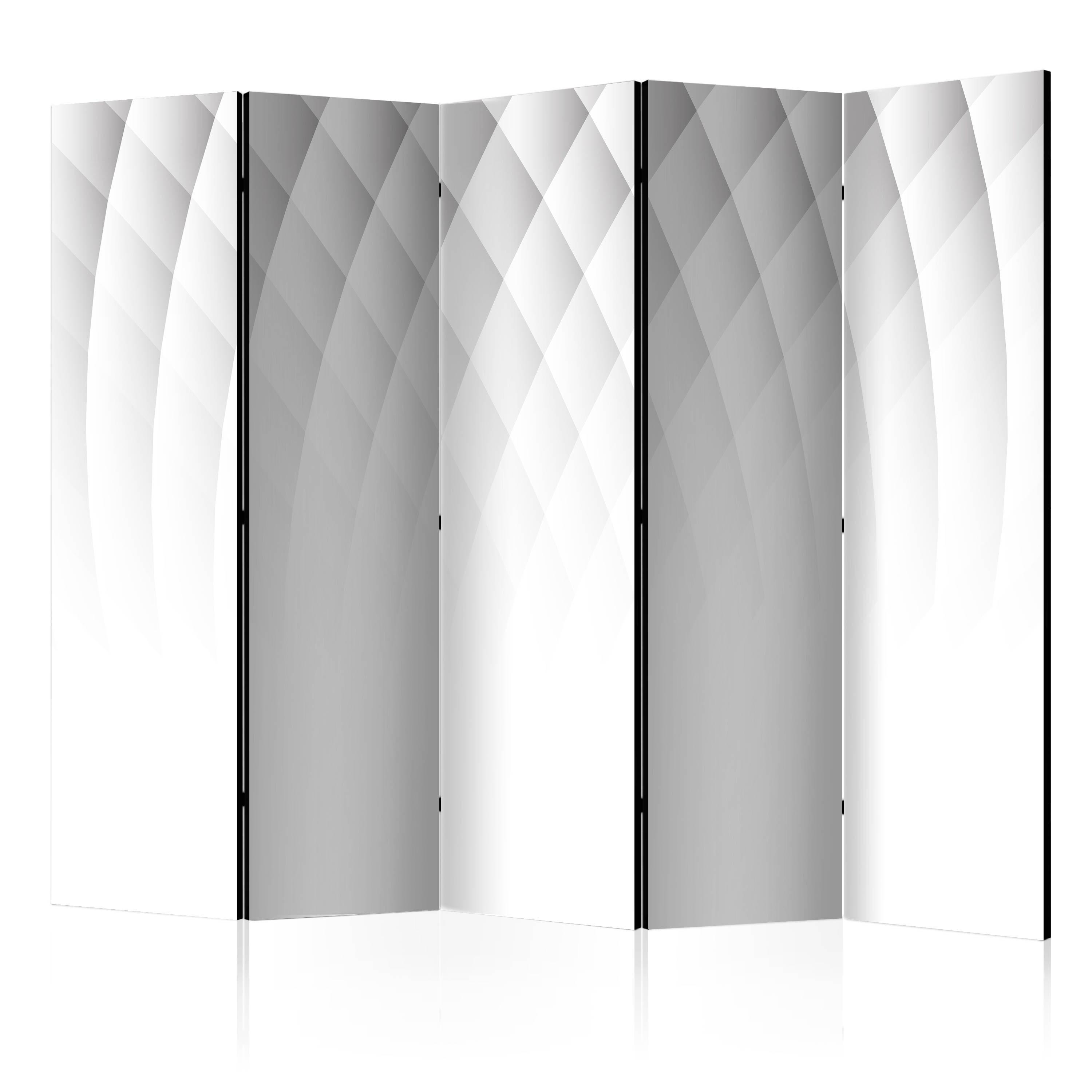PARAVENT Beidseitig Bedruckter 5-tlg 225x172 cm Lichtstruktur - Weiß, Holz/Textil (225/172/3cm) - Muralo