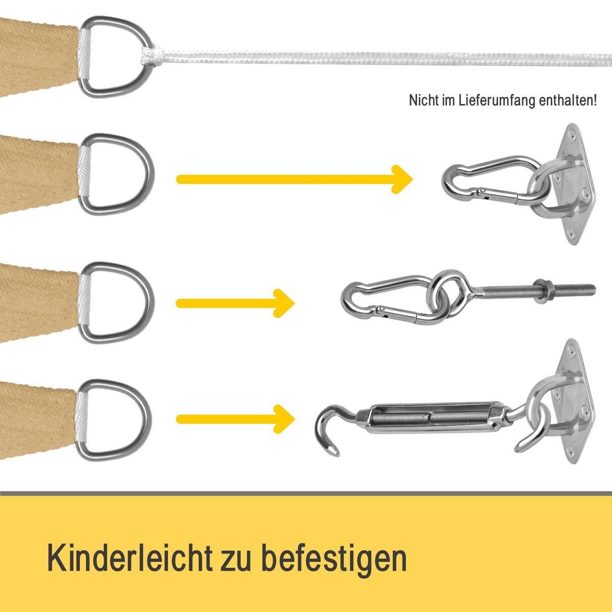 SONNENSEGEL SolVision HS9 300x400cm rechteckig Sand HDPE - Sandfarben, Kunststoff (300/400cm) - Sol Royal