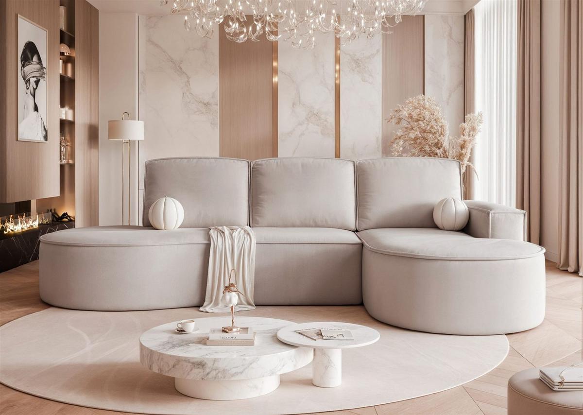 ECKSOFA Arlet Mit Schlaffunktion - Beige, Holzwerkstoff/Textil (156/277cm) - Fun Möbel