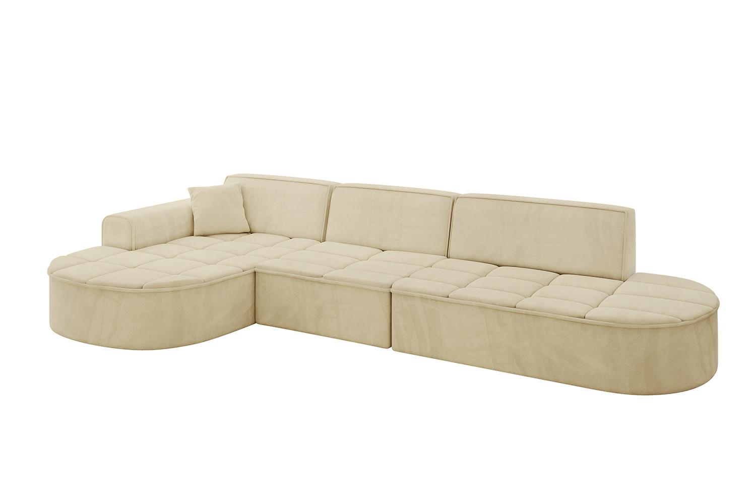 ECKSOFA Ottomane Links TARO-L2 - 328x171x79,5 cm Beige - Beige, Holzwerkstoff/Textil (328/171cm) - ALTDECOR