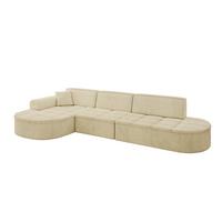 ECKSOFA Ottomane Links TARO-L2 - 328x171x79,5 cm Beige - Beige, Holzwerkstoff/Textil (328/171cm) - ALTDECOR