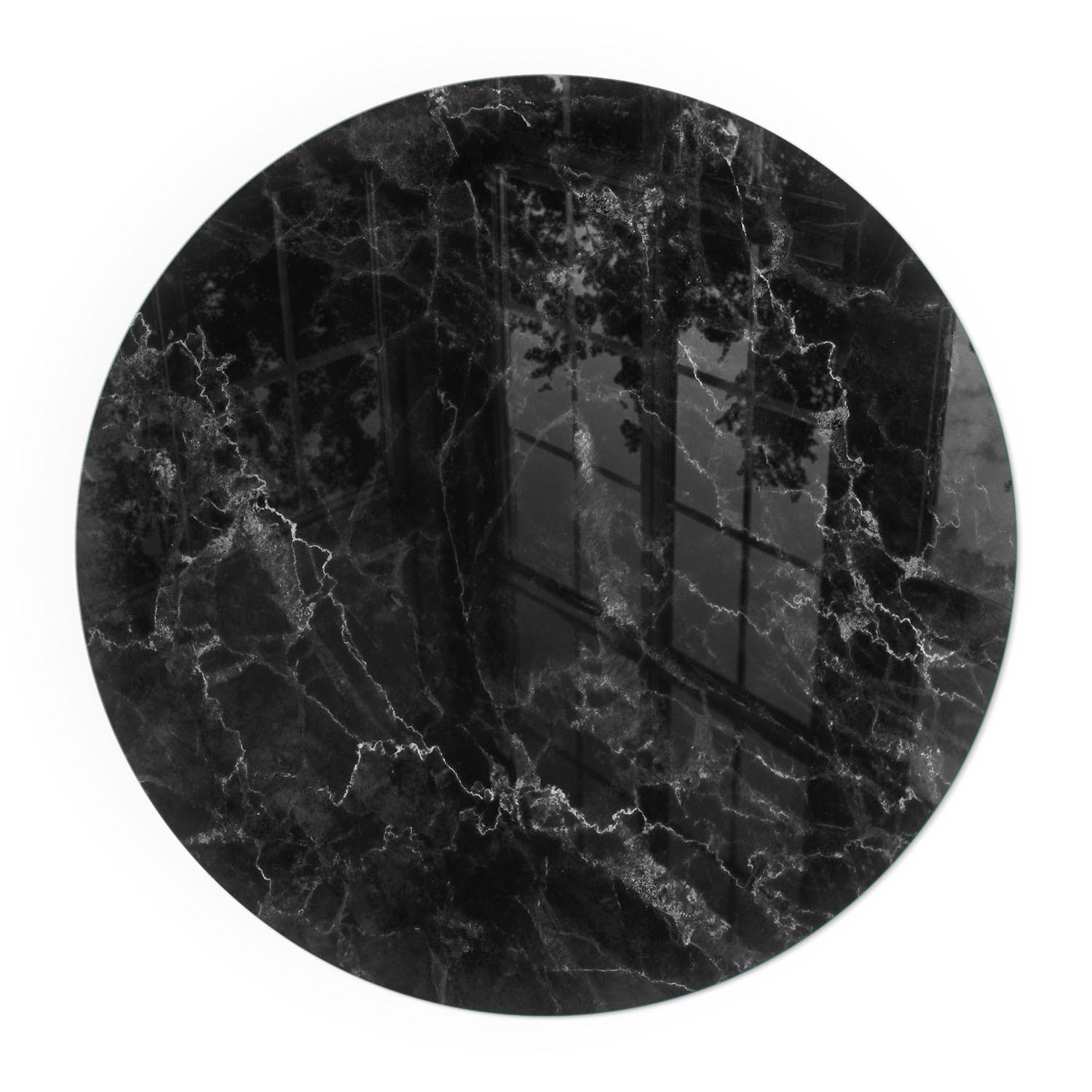 GLASPLATTE für Kamin Ø 100 cm - Schwarz, Glas (100/100/0.4cm) - TULUP