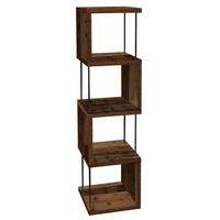 REGAL Elga 33x33x126 aus Holzwerkstoff in der Farbe texas oak - Dunkelbraun, Kunststoff (33/126/33cm) - 58aufmkessel