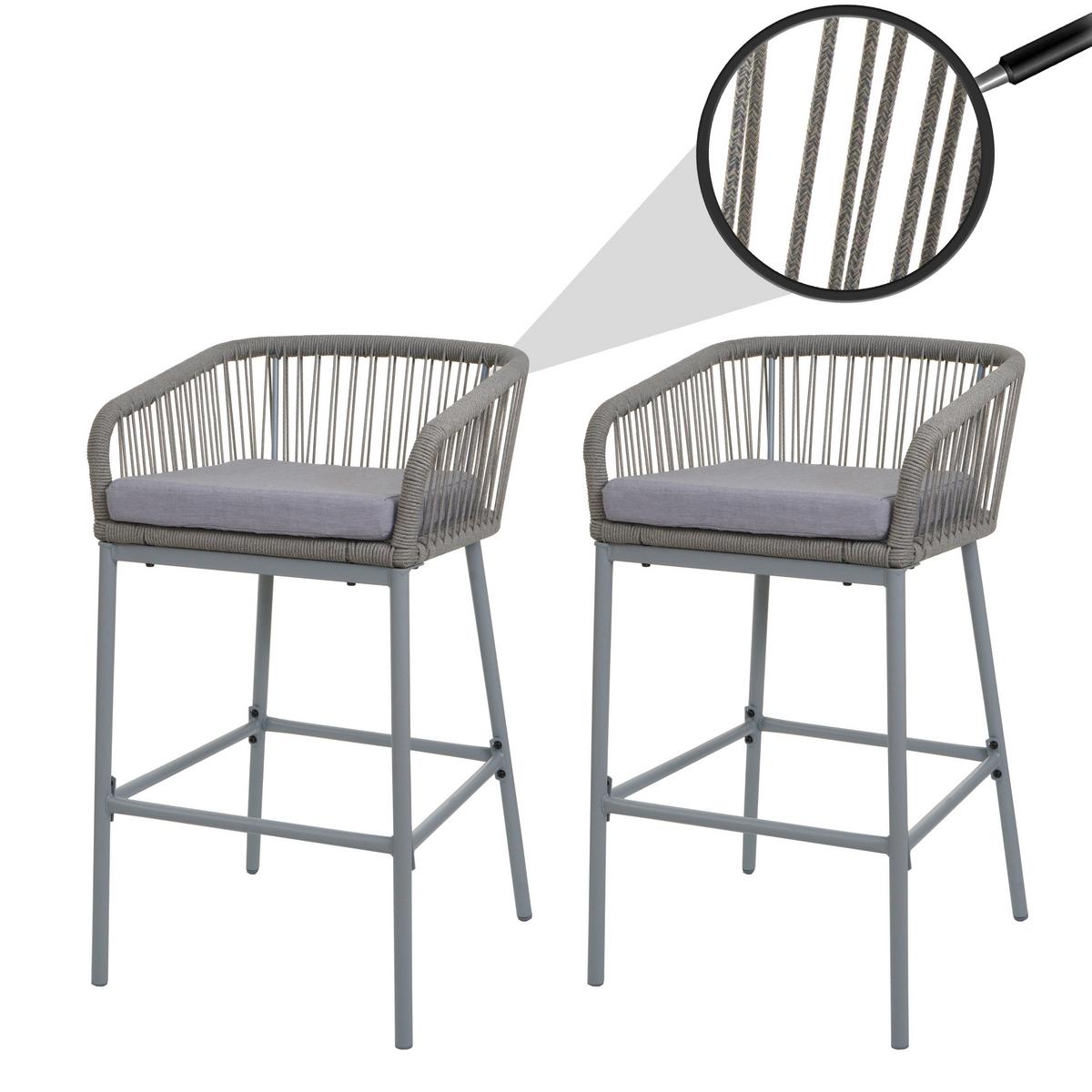 BARHOCKER Hellgrau - Hellgrau, Metall (51/92/53cm) - MCW