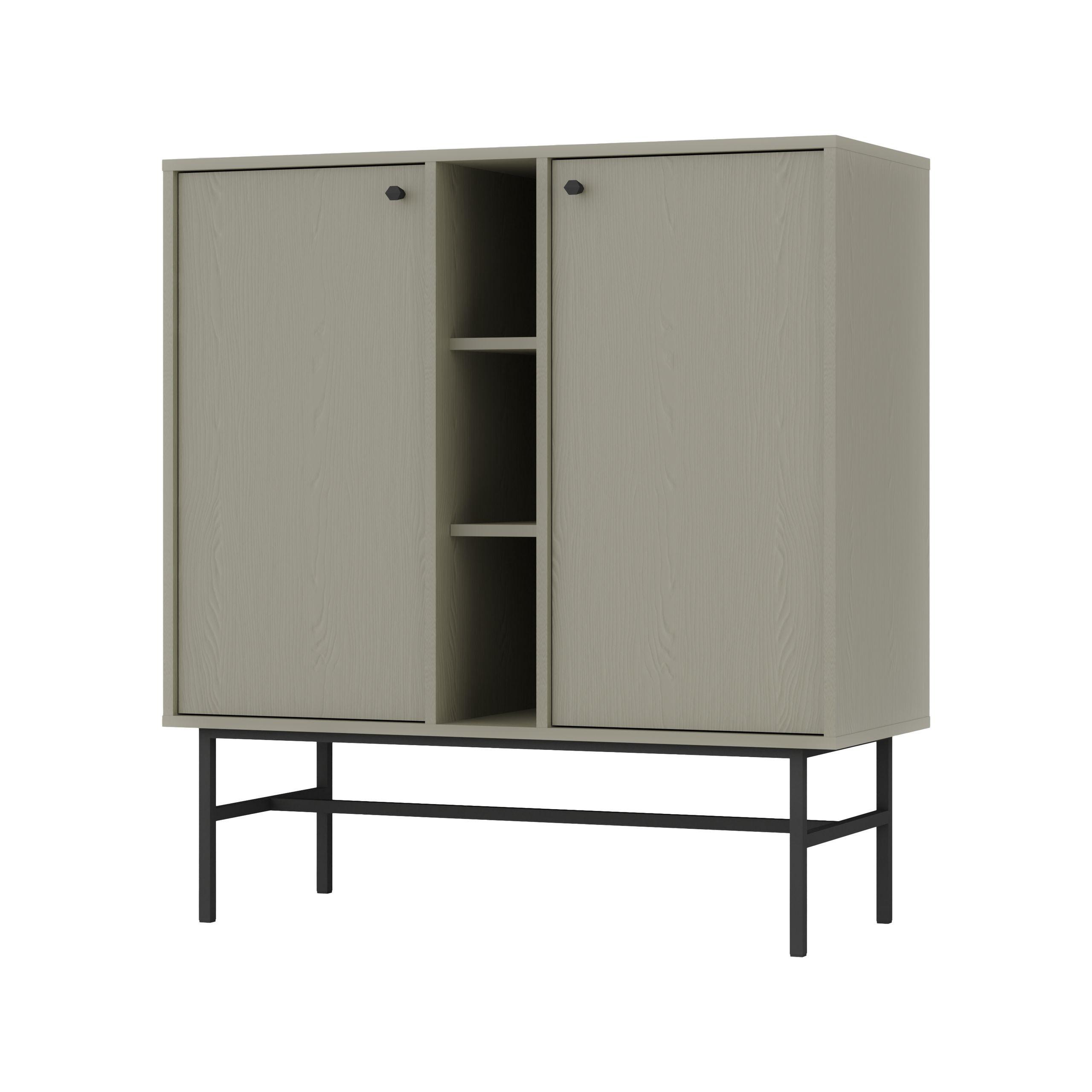 KOMMODE TORINO 100/108/41 cm mit 2 Türen Hellgrün - Hellgrün, Holzwerkstoff (100/108/41cm) - MASSENO