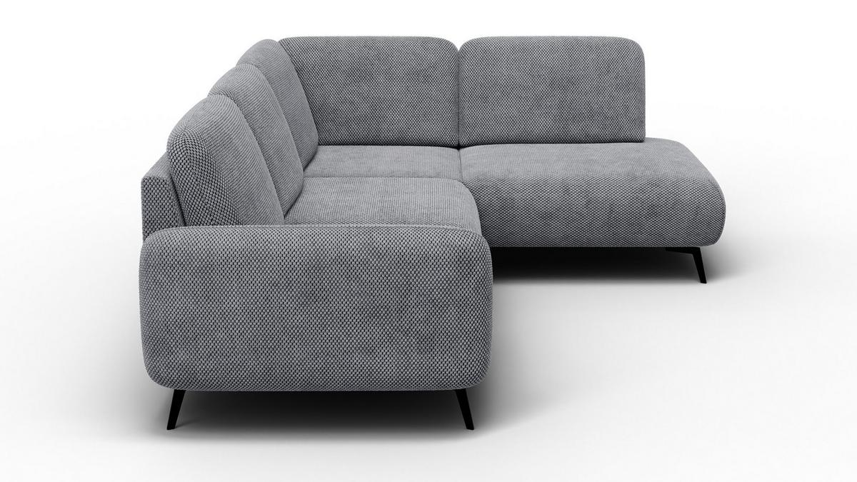 ECKSOFA FEBE 5-Sitzer rechts, grau - Schwarz/Grau, Holz/Textil (271/190cm) - Wozimo