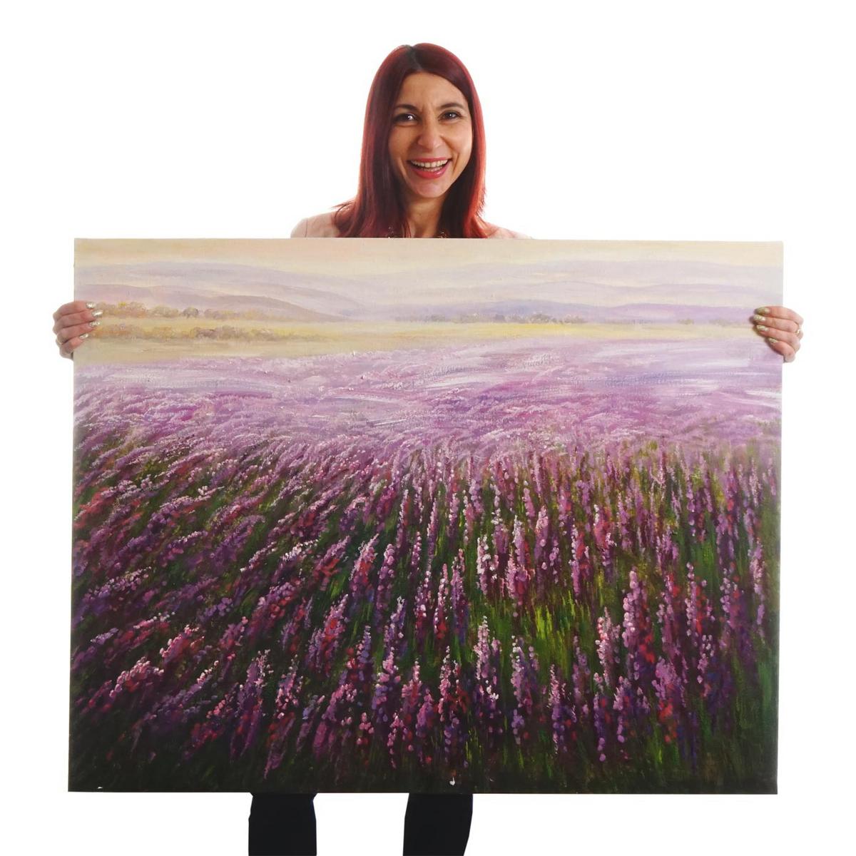 ÖLGEMÄLDE BLUMENFELD HANDGEMALT Mehrfarbig - Multicolor, Textil (100/80cm) - MCW